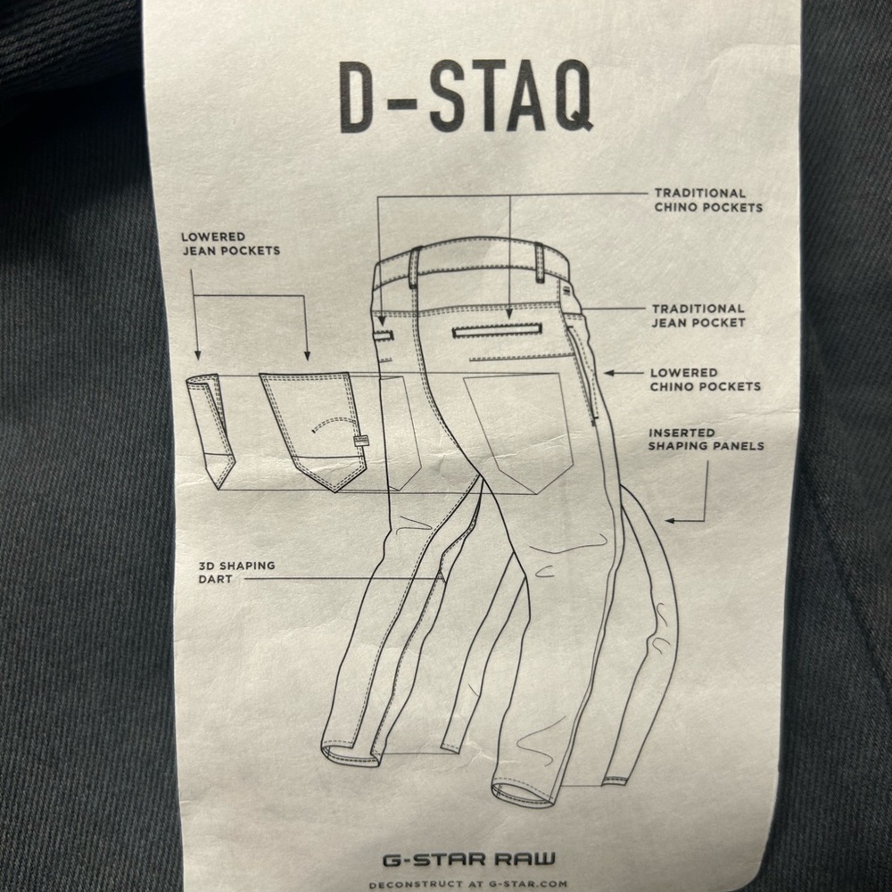 G-Star Raw Denim D-Staq Men's Charcoal Slim Jeans - Picture 5 of 8